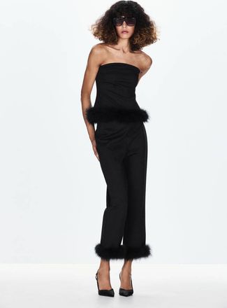 Mango Top dettaglio piuma nero - Donna - XXS - MANGO