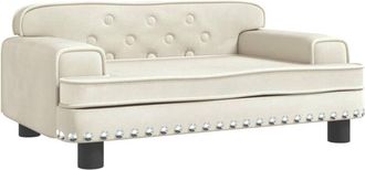 vidaXL Sofá para niños de terciopelo crema 70x45x30 cm Vidaxl