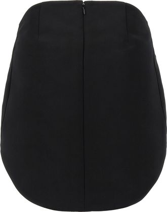 Courr&egrave;ges Circle Satin Skirt - Black