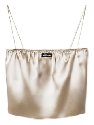 Miu Miu satin tank top - Gold