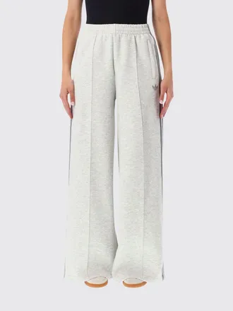adidas High-Waisted Wide Leg Track Trousers in a Cotton Blend