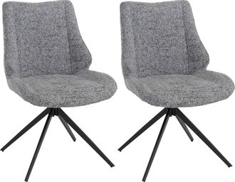Hhg [nunca Usado] Juego De 2 Sillas De Comedor Hhg-961, Sillas De Cocina, Giratorias Con Funci&oacute;n &laquo;auto-return&raquo;, Tejido De Chenilla (410 G/m&sup2;) Con Certific