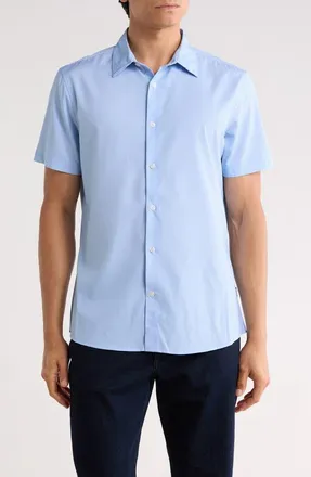 DKNY Olin Short Sleeve Button-Up Shirt in Blue at Nordstrom Rack, Size X-Large