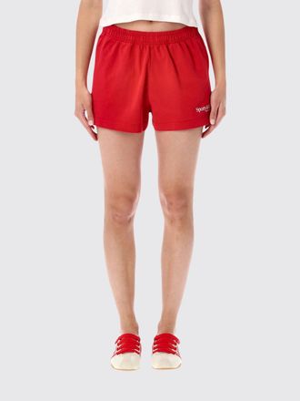 Sporty & Rich Pantaloncini da jogging in cotone con logo ricamato a contrasto