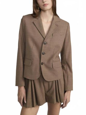 Frame Denim Plaid Smart Blazer In Brown Multi