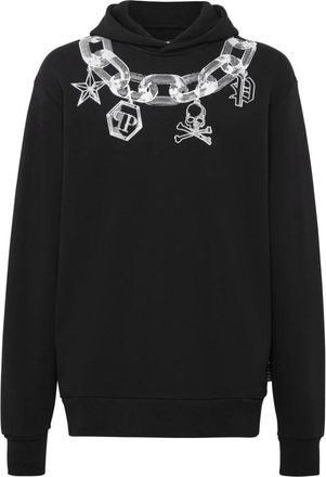 Philipp Plein Hooded Sweatshirt - Heren - Hoodies - Zwart - M - Katoen - Hoodies & sweatvesten