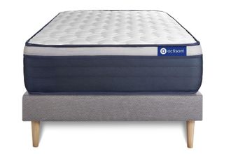 Actisom Actisom - Somier Gris + Colch&oacute;n Con L&aacute;tex Y Espuma Viscoel&aacute;stica 90 X 190