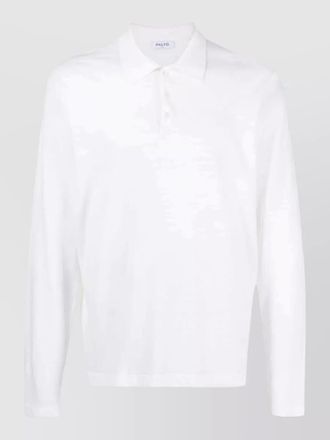Palt&ograve; linen blend long sleeve polo shirt
