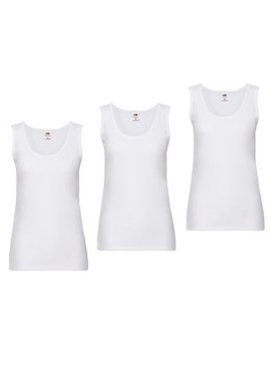 Fruit Of The Loom Tanktop FRUIT OF THE LOOM, Damen, Gr. XXL, wei&szlig;, Jersey, Obermaterial: 100% Baumwolle, unifarben, k&ouml;rpernah normal, Rundhals, Tops Tanktop, aus reiner