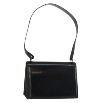 Ferragamo Pre-owned Shoulder Bags, female, Black, Size: ONE SIZE Pre-owned Patent Leather Shoulder Bag