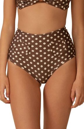 Montce Swim Vivian Polly High Waist Bikini Bottoms at Nordstrom, Size Large