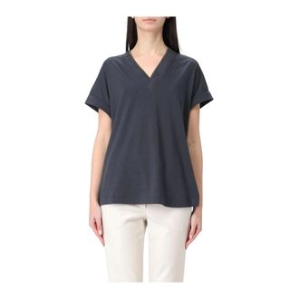 Brunello Cucinelli Blue Chain Detail Tee