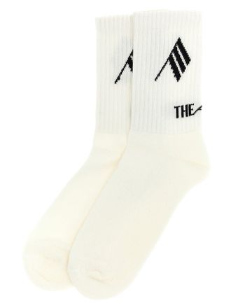 The Attico Logo-Jacquard Cotton Socks - White