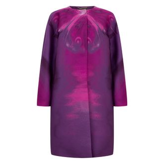 Alberta Ferretti Printed Coat - female - Alberta Ferretti - Single-Breasted Coats - Pink - S - Coats