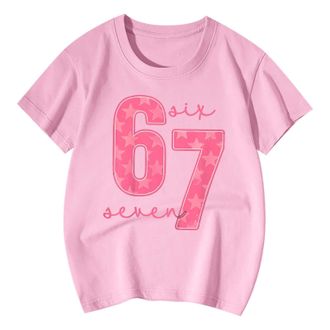 Generic 67 Shirt Kids 67 Fun Meme Gen Alpha Slang T-Shirt for Boys and Girls Color Printing