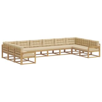 vidaXL Conjunto De Sof&aacute;s De Exterior 10 Uds. Y Beige Vidaxl