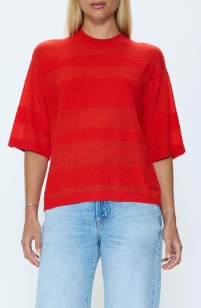 Pistola Denim Tarra Tonal Stripe Sweater in Maraschino at Nordstrom, Size X-Small