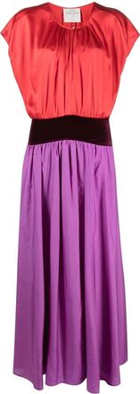 Forte_Forte colour-block silk maxi dress - women - Silk/Spandex/Elastane/Polyester - 0 - Purple