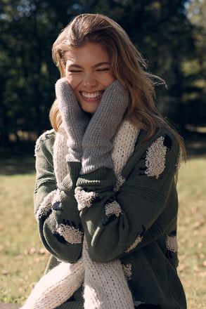 White + Warren Cashmere Ribbed Mittens