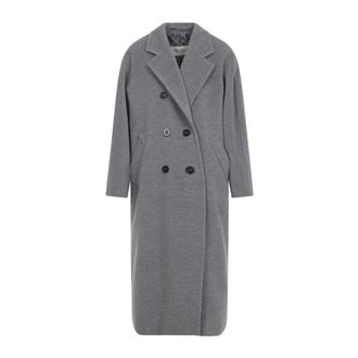 Max Mara Double-Breasted Coats, female, Gray, Size: 2XS Madame Coat