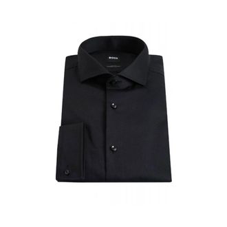 HUGO BOSS Lange mouwen shirt - Heren - Zakelijke Overhemden - Zwart - L - Katoen - Overhemden