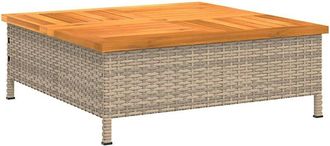 vidaXL Mesa De Jard&iacute;n Rat&aacute;n Y Madera De Acacia Beige 70x70x25 Cm Vidaxl