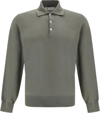 Brunello Cucinelli Gebreid poloshirt - Groen