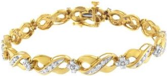 House of Brilliance 10K Yellow Gold Round-Cut Diamond Infinite Love Bracelet at Nordstrom