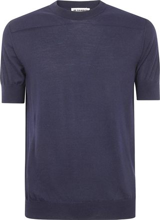 Jil Sander Wool T-Shirt - Heren - T-shirts - Blauw - M - Wol - Tops