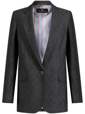 Etro wool jacquard blazer - Grey