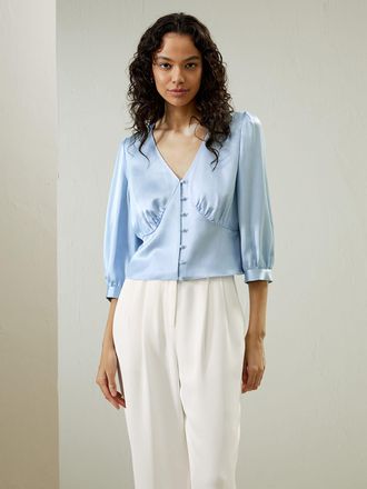 LilySilk Fitted Retro Corset Silk Top for Women