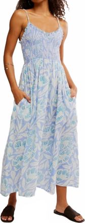 Free People Sweet Nothings Midi Dress In Blue Vista Combo