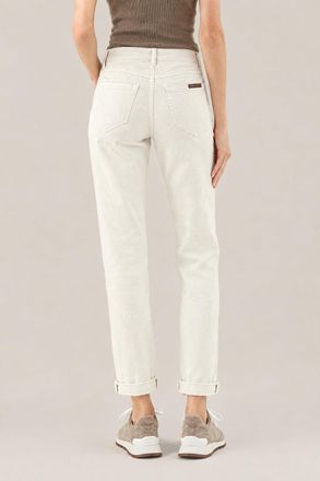 Brunello Cucinelli Cotton Stretch Straight Leg Trousers - Cream