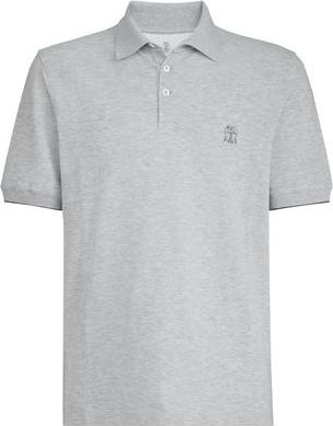 Brunello Cucinelli Piqu&eacute; polo shirt in Light Grey at Nordstrom, Size Xxx-Large Eu