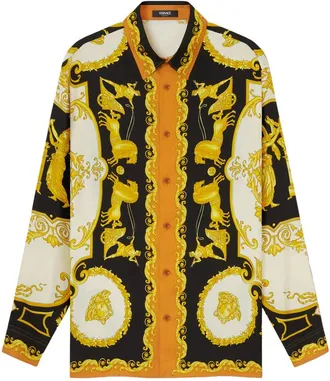 Versace Baroque-patterned Silk Shirt