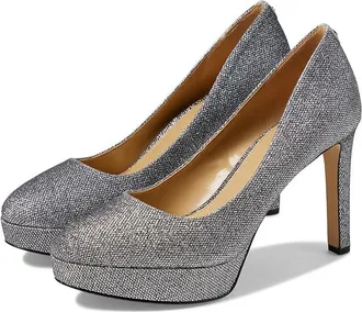 Michael Kors Chantal Platform Pump Womens Shoes Silver 1 : 6 M, Leather