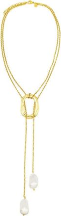 Petit Moments Solar Faux Pearl Y-Necklace in Gold at Nordstrom