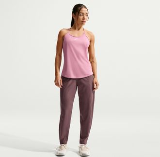 Nike Womens One Dri-FIT Mid-Rise Woven Pants in Purple | IQ0340-502