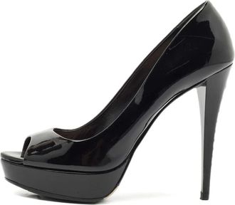 Miu Miu Pumps con punta aperta e plateau 120mm - Nero