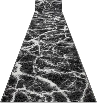 RugsX Passatoia Bcf Morad Marmur Marmo Antracite / Nero 120 Cm Black 120x510 Cm