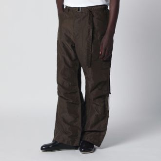 sacai Khaki green nylon cargo trousers