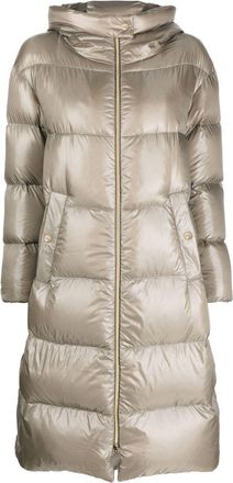 Herno quilted padded zipped coat - women - Polyamide/Polyamide/Feather Down/Goose Down - 40 - Grey