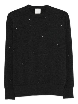 Alysi Top girocollo con perline - Grigio