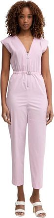 Patrizia Pepe Poplin Riemen Ritssluiting Jumpsuit - Dames - Jumpsuits - Roze - M - Katoen - Jumpsuits & Playsuits
