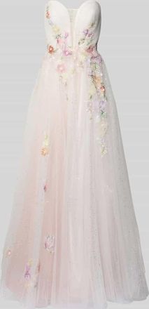 Unique Maxikleid im Off-Shoulder-Look mit Perlen und Pailletten in Rosa, Gr&ouml;&szlig;e 34