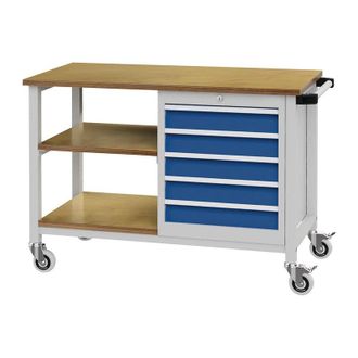 OEM Banco De Trabajo A1200xf540xh880mm Multiplex De Haya Gris Claro / Azul Se&ntilde;al 5 Cajones