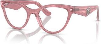Dolce & Gabbana 52mm Butterfly optical glasses in Pink at Nordstrom