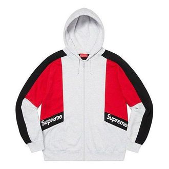 SUPREME SS20 Week 3 Color Blocked Zip Up Hooded Sweatshirt SUP-SS20-367