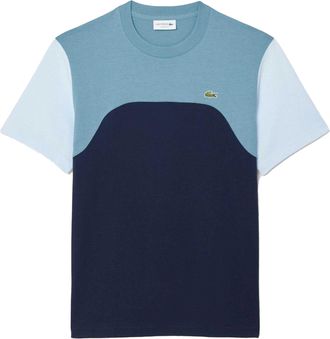 Lacoste Heren Colour Block Jersey T-shirt (Marine)