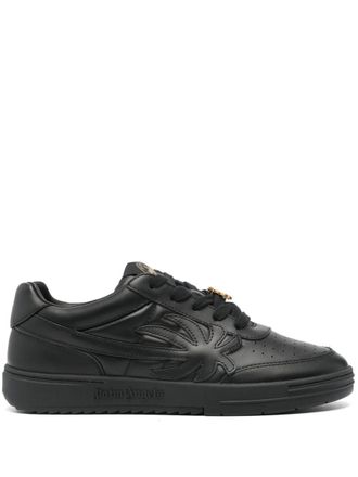 Palm Angels Palm Beach University leather sneakers - men - Calf Leather/Fabric/Calf Leather/Rubber - 45 - Black